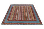 5x7 Multicolor and Blue Turkish Tribal Rug