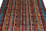 5x7 Multicolor and Blue Turkish Tribal Rug