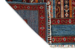5x7 Multicolor and Blue Turkish Tribal Rug
