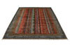 6x8 Multicolor and Brown Turkish Tribal Rug