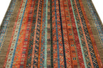 6x8 Multicolor and Brown Turkish Tribal Rug