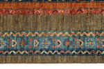 6x8 Multicolor and Brown Turkish Tribal Rug