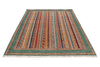 6x8 Multicolor and Green Turkish Tribal Rug