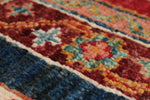 6x8 Multicolor and Green Turkish Tribal Rug