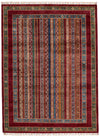 5x7 Multicolor and Burgundy Turkish Tribal Rug