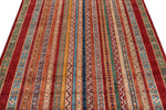 5x7 Multicolor and Burgundy Turkish Tribal Rug