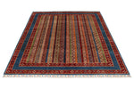 5x6 Multicolor and Blue Turkish Tribal Rug