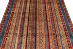 5x6 Multicolor and Blue Turkish Tribal Rug