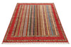 4x6 Multicolor and Red Turkish Tribal Rug