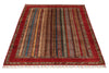 4x6 Multicolor and Red Turkish Tribal Rug