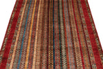 4x6 Multicolor and Red Turkish Tribal Rug
