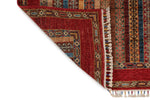 4x6 Multicolor and Red Turkish Tribal Rug