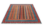 5x6 Multicolor and Blue Turkish Tribal Rug