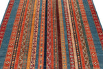 5x6 Multicolor and Blue Turkish Tribal Rug