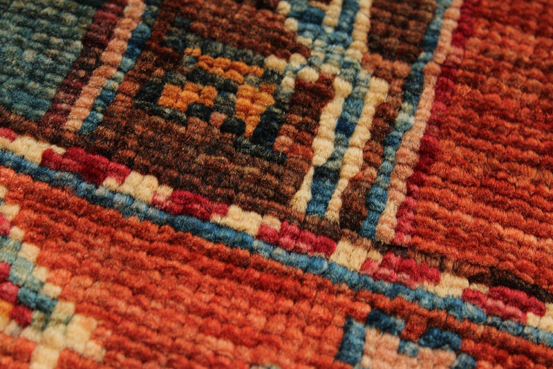 5x6 Multicolor and Blue Turkish Tribal Rug