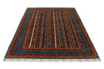 5x7 Multicolor and Blue Turkish Tribal Rug