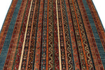 5x7 Multicolor and Blue Turkish Tribal Rug