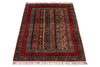 3x4 Red and Multicolor Turkish Tribal Rug
