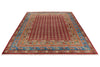 10x13 Burgundy and Navy Turkish Tribal Rug