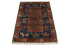 3x4 Navy and Multicolor Anatolian Traditional Rug