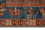 3x4 Navy and Multicolor Anatolian Traditional Rug