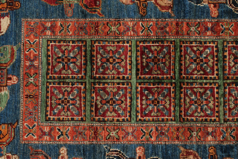 3x4 Navy and Multicolor Anatolian Traditional Rug