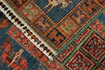 3x4 Navy and Multicolor Anatolian Traditional Rug