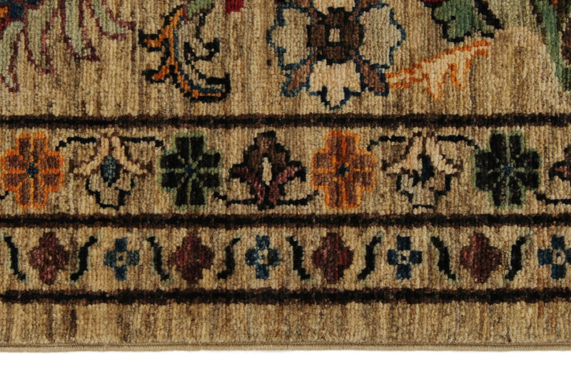 10x13 Camel and Multicolor Turkish Tribal Rug