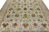 8x10 Light Blue and Multicolor Turkish Tribal Rug