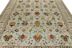 8x10 Light Blue and Multicolor Turkish Tribal Rug