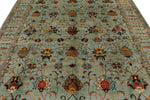 8x10 Light Blue and Multicolor Turkish Tribal Rug