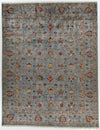 10x13 Gray and Multicolor Turkish Tribal Rug