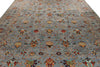 10x13 Gray and Multicolor Turkish Tribal Rug