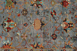 10x13 Gray and Multicolor Turkish Tribal Rug