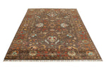 6x8 Brown and Multicolor Turkish Tribal Rug