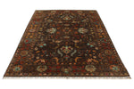 6x8 Brown and Multicolor Turkish Tribal Rug