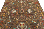 6x8 Brown and Multicolor Turkish Tribal Rug