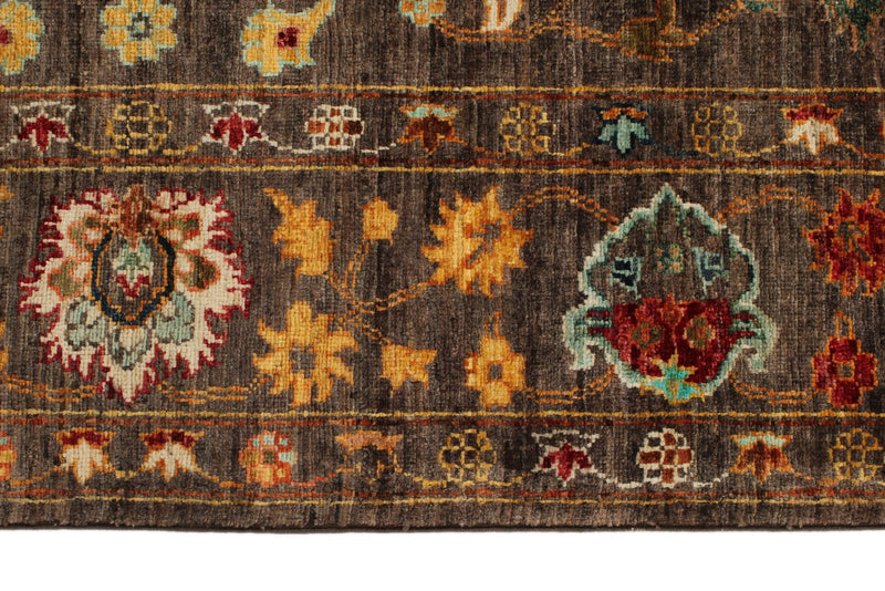 6x8 Brown and Multicolor Turkish Tribal Rug