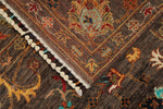 6x8 Brown and Multicolor Turkish Tribal Rug