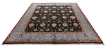 8x10 Charcoal and Blue Turkish Tribal Rug