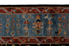 8x10 Charcoal and Blue Turkish Tribal Rug