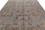 9x12 Gray and Multicolor Turkish Tribal Rug