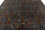 9x12 Gray and Multicolor Turkish Tribal Rug
