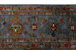 9x12 Gray and Multicolor Turkish Tribal Rug