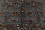 9x12 Gray and Multicolor Turkish Tribal Rug