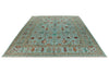 9x12 Turquoıse and Multicolor Turkish Tribal Rug