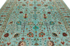 9x12 Turquoıse and Multicolor Turkish Tribal Rug