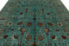9x12 Turquoıse and Multicolor Turkish Tribal Rug