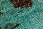 9x12 Turquoıse and Multicolor Turkish Tribal Rug