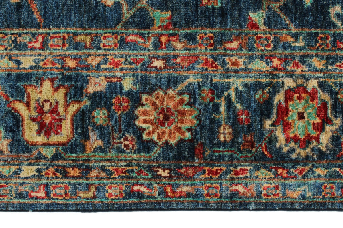 5x7 Navy and Multicolor Turkish Tribal Rug